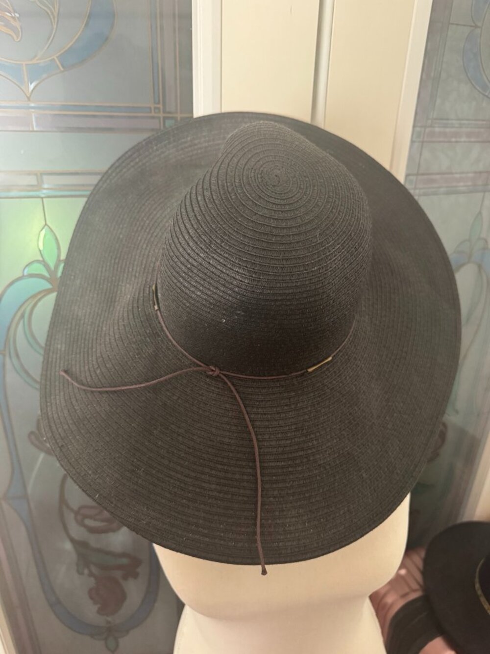Black Wide Brim Floppy Sun Hat